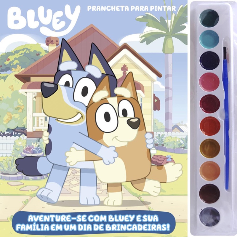 Livro Prancheta para Pintar com Aquarela | Bluey em Oferta na Shopee