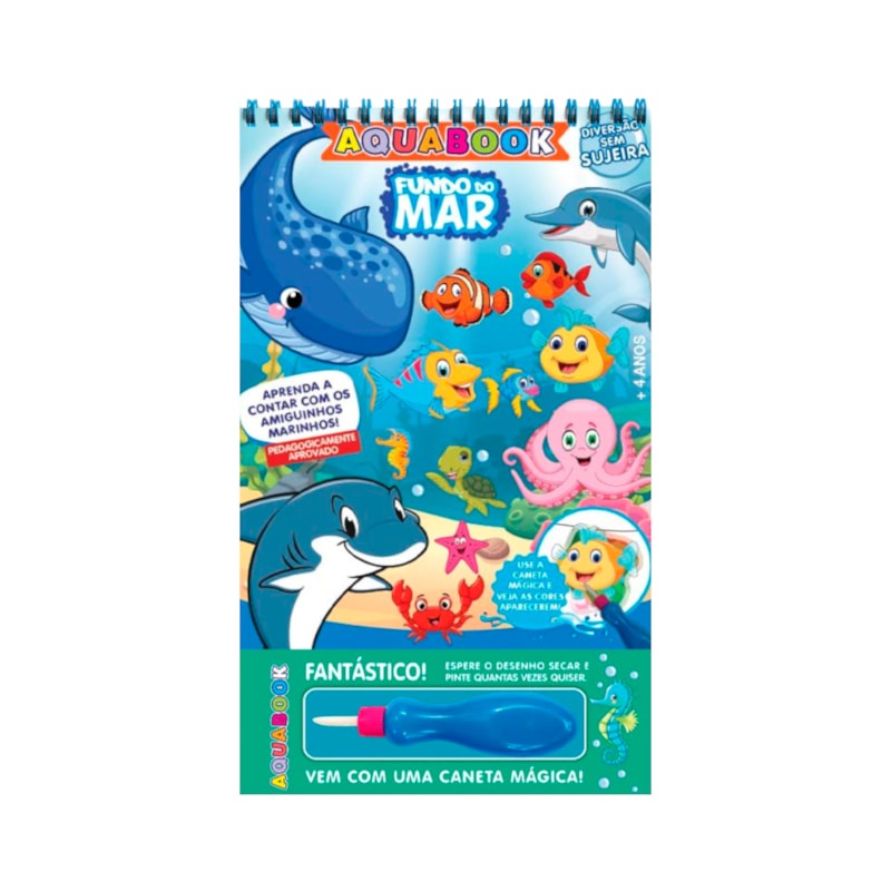 Livro Aquabook Fundo do Mar | Vem com Uma Caneta Mágica em Oferta na Shopee