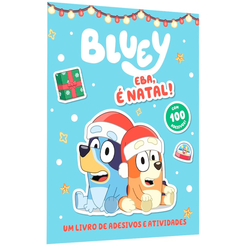 Livro Bluey Livro de Adesivos e Atividades | Eba, é Natal! em Oferta na Shopee