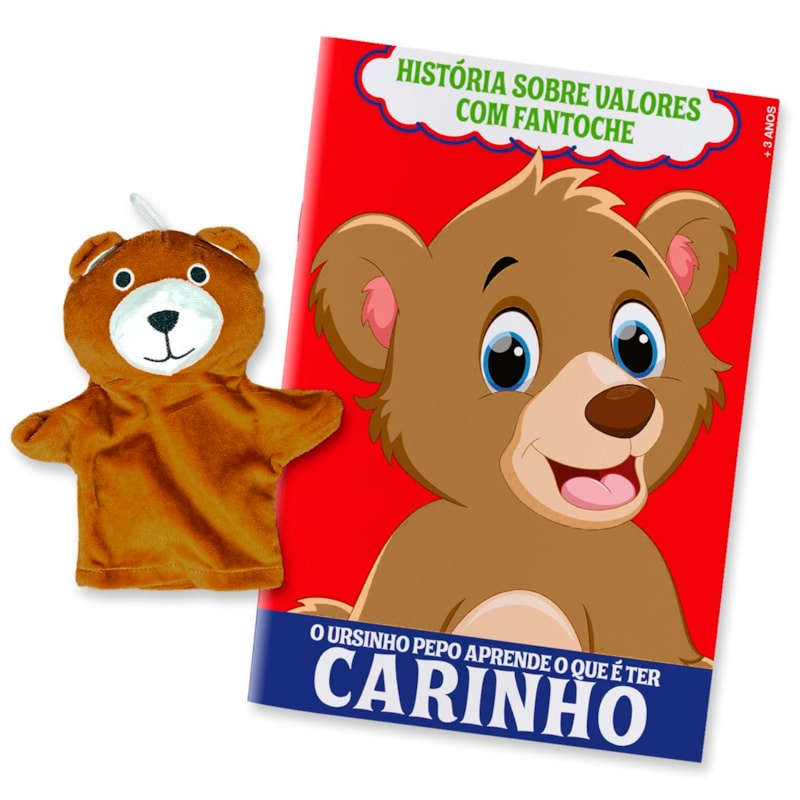 Livro História Sobre Valores com Fantoche | Ursinho Pepo em Oferta na Shopee