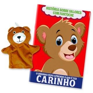 Livro História Sobre Valores com Fantoche | Ursinho Pepo em Oferta na Shopee