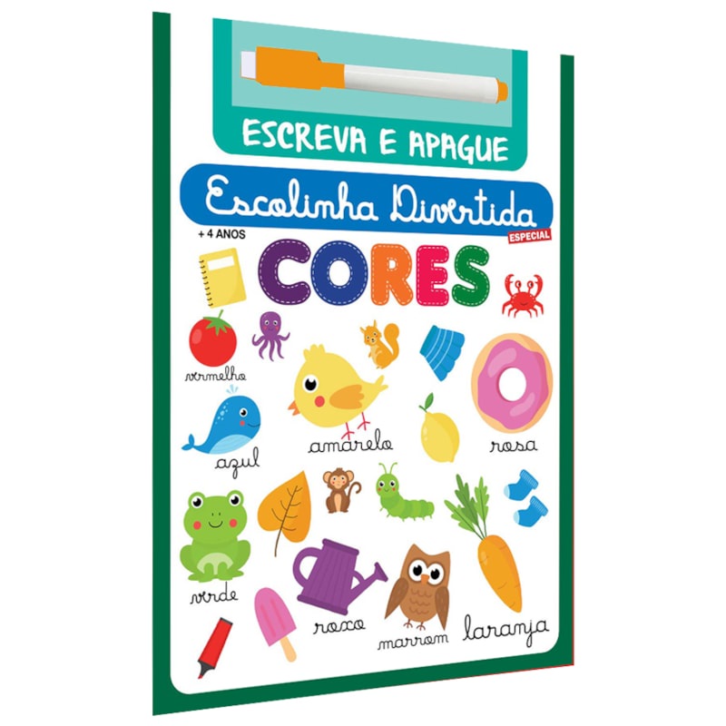 Livro Escolinha Divertida Especial | Cores |  Escreva e Apague em Oferta na Shopee