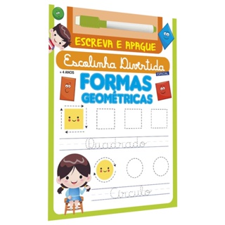 Livro Escolinha Divertida Especial | Formas Geométricas | Escreva e Apague em Oferta na Shopee
