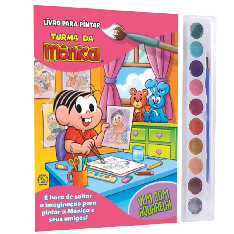 Livro Turma da Mônica | Livro para Pintar | Aquarela em Oferta na Shopee