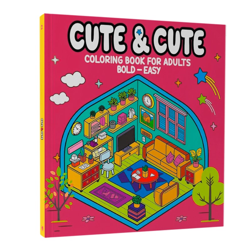 Livro Cute & Comfy | Coloring Book for Adults 02 | Bold-Easy em Oferta na Shopee