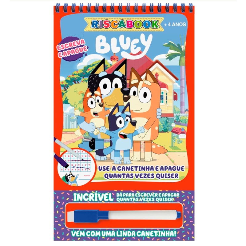 Livro Riscabook | Bluey | Escreva e Apague em Oferta na Shopee
