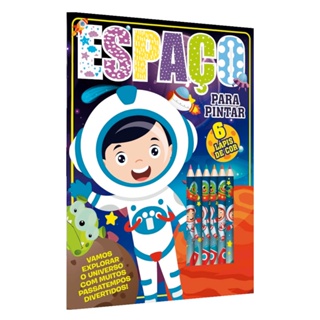 Livro Espaço| Para Pintar | 6 Lápis de Cor em Oferta na Shopee