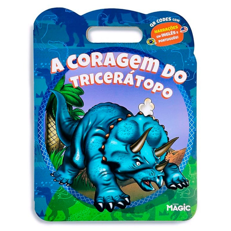 Livro A Coragem do Triceratopo| QR Codes de Narrações em Inglês e Português