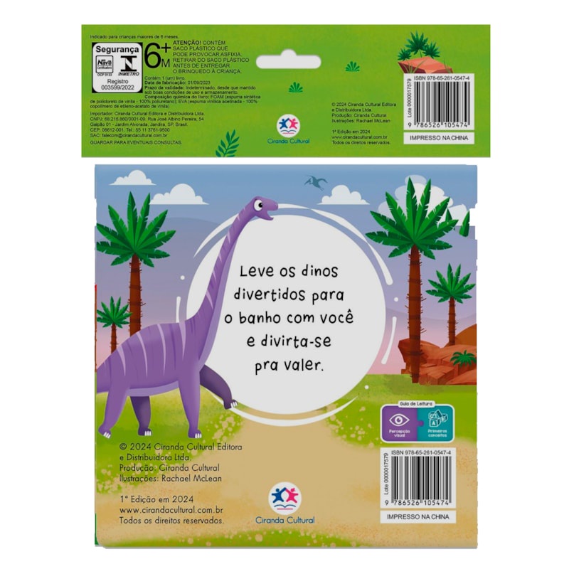 Detalhes do Livro  Dinos Divertidos | Livro de Banho