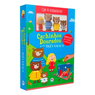 Livro Com Cenário Cachinhos Dourados e os Três Ursos | Com 4 Personagens em Oferta na Shopee