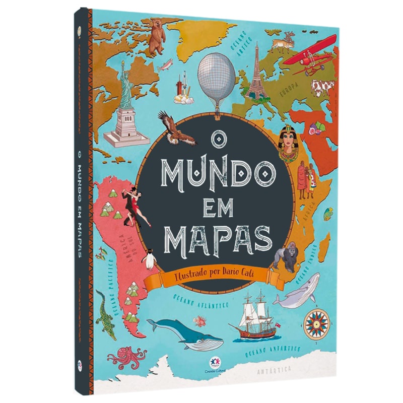 Livro O Mundo Em Mapas | Ilustrado Por Dario Cali | Capa Dura