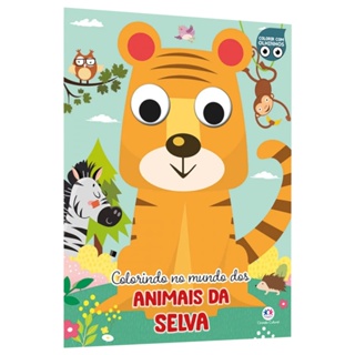 Livro Colorindo no Mundo dos Animais da Selva | Colorir Com Olhinhos em Oferta na Shopee