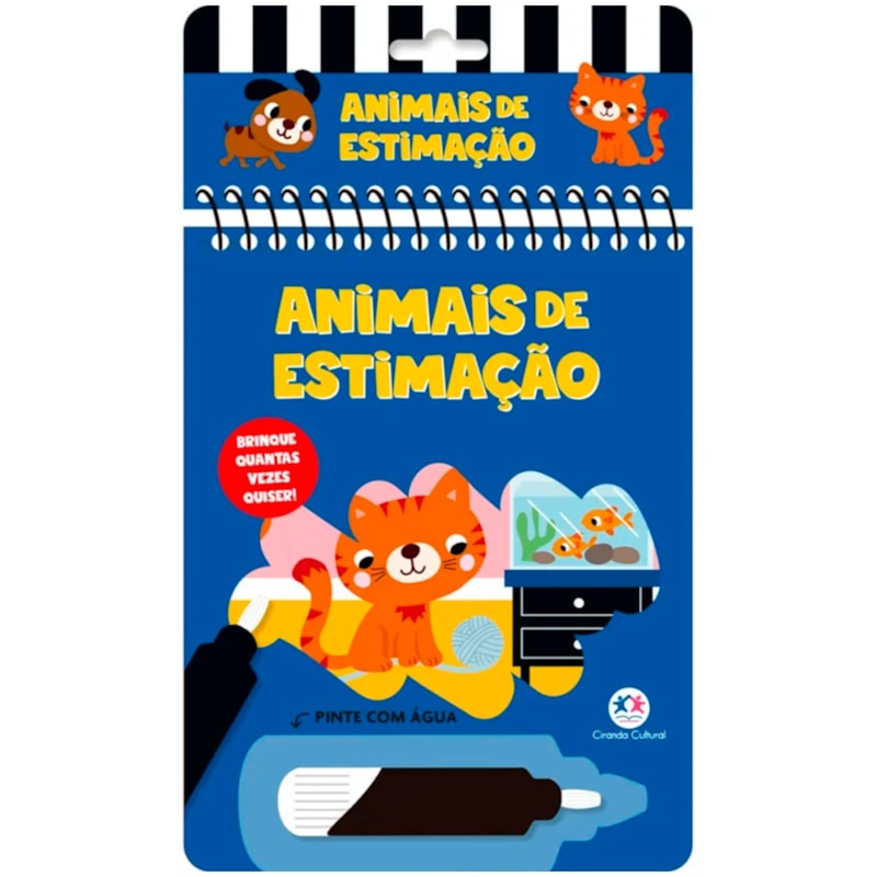 Livro Aquabook Animais de Estimação | Pinte Com Água