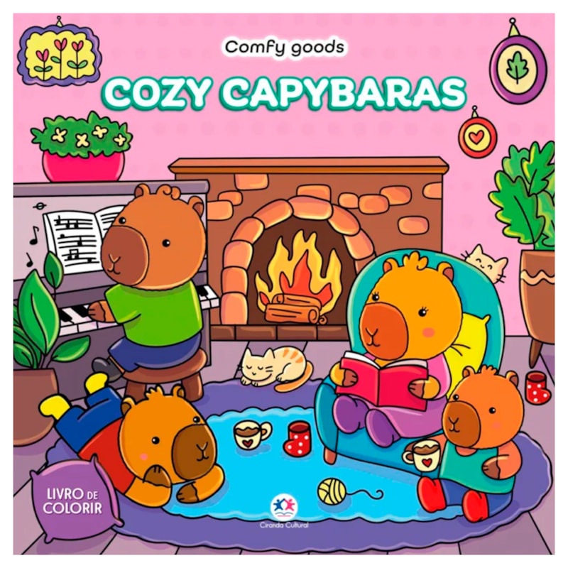Livro Comfy Goods | Cozy Capybaras | Livro de Colorir