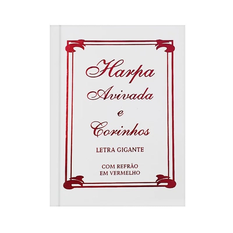 Harpa Avivada e Corinhos Médio | Letra Gigante | Tradicional Branca Capa Dura em Oferta na Shopee