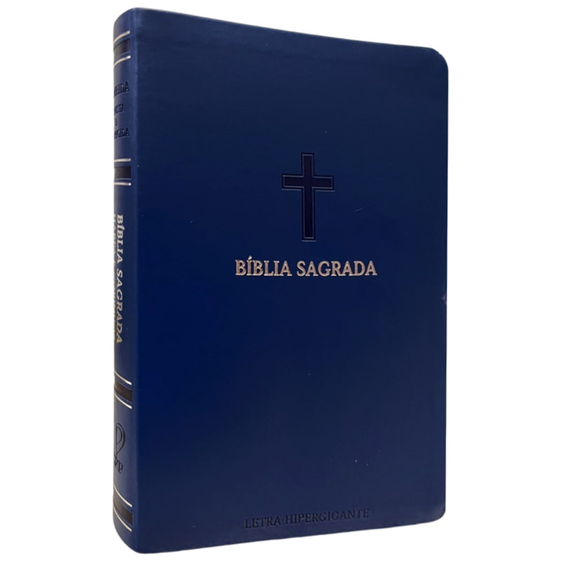 Bíblia Sagrada | Letra Hipergigante | ARC | Harpa Avivada e Corinhos | Capa PU Luxo Cruz Azul