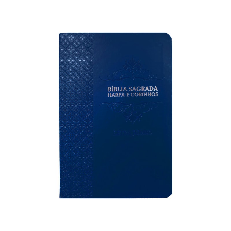 Bíblia Sagrada Letra Jumbo | ARC | Harpa Avivada e Corinhos | Capa PU Luxo Arabesco Azul em Oferta na Shopee