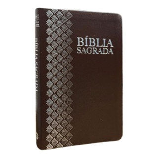 Bíblia Sagrada | ARC | Letra Normal | Capa Luxo Marrom Escuro em Oferta na Shopee