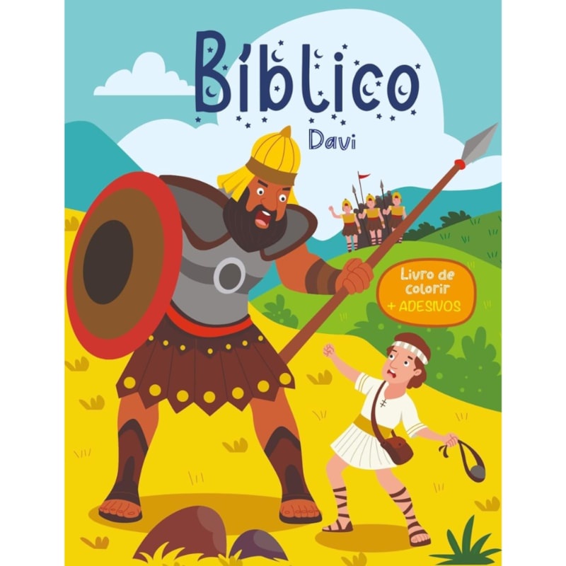Bíblico Davi | Livro de Colorir | Adesivos em Oferta na Shopee