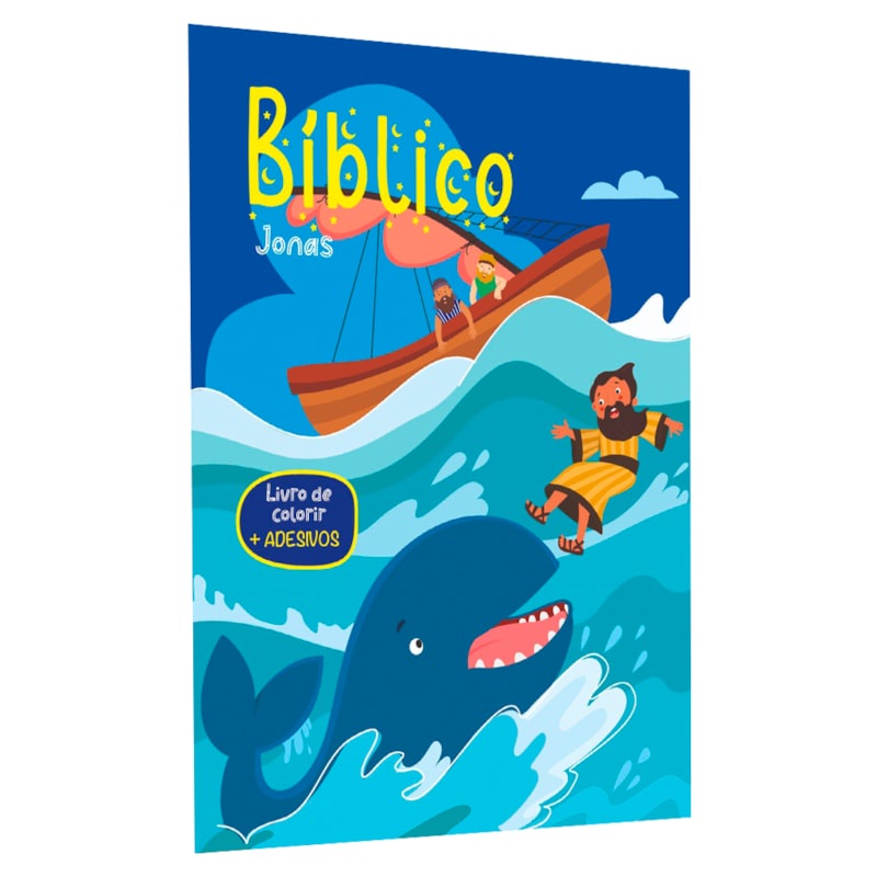 Bíblico Jonas | Livro de Colorir + Adesivos em Oferta na Shopee