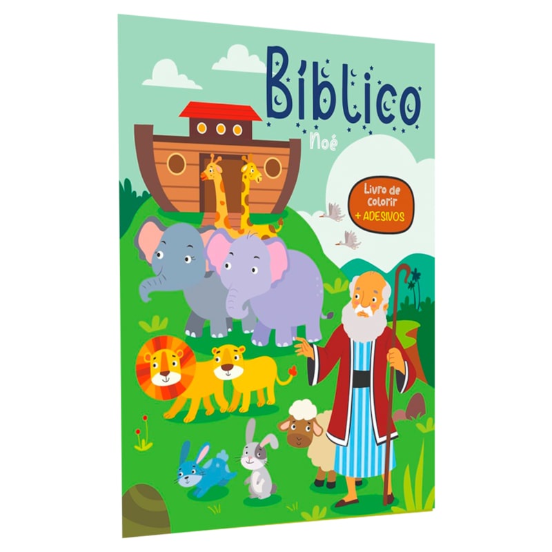 Bíblico Nóe | Livro de Colorir + Adesivos em Oferta na Shopee