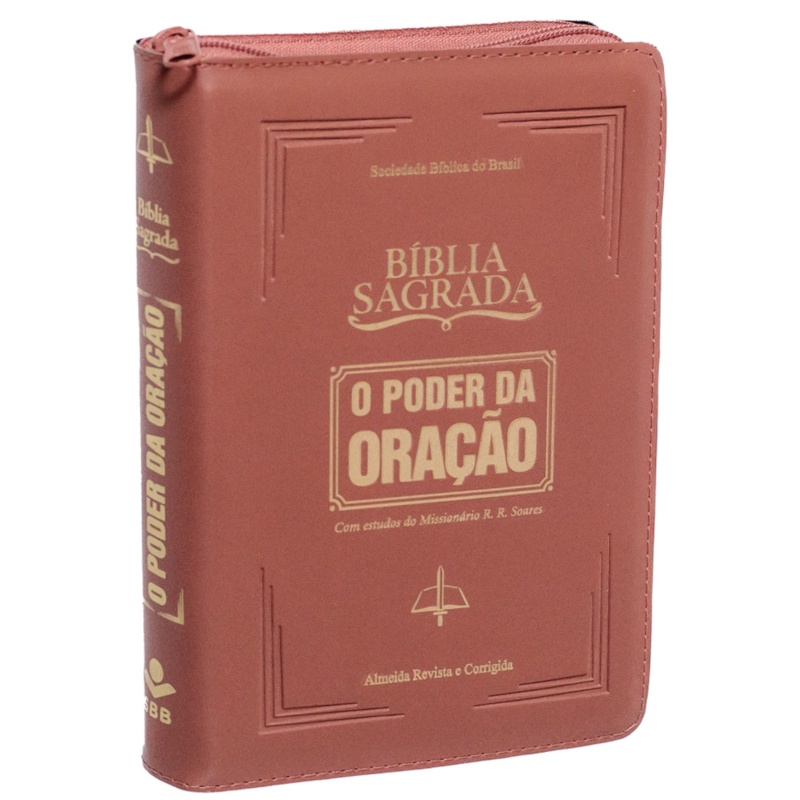 Bíblia Sagrada | O Poder da Oração | ARC | Letra Normal | Capa Semi Luxo Caramelo C/Ziper em Oferta na Shopee