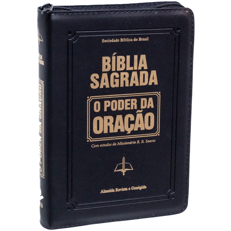 Bíblia Sagrada | O Poder da Oração | ARC | Letra Grande | Capa Semi Luxo Preta C/Ziper S/Borda em Oferta na Shopee