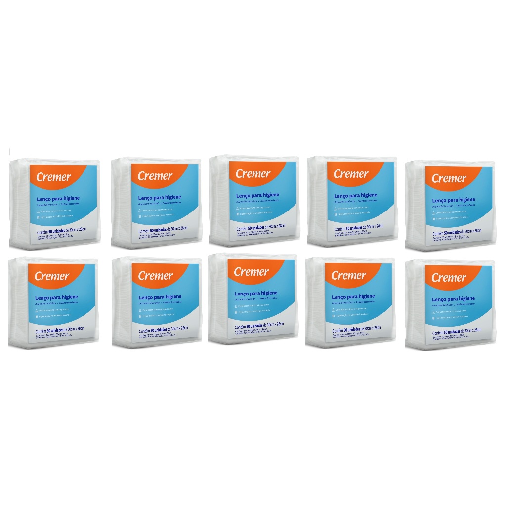 Kit 10 Lenco Banho e Higiene Wipes com 50 Unidades em Oferta na Shopee