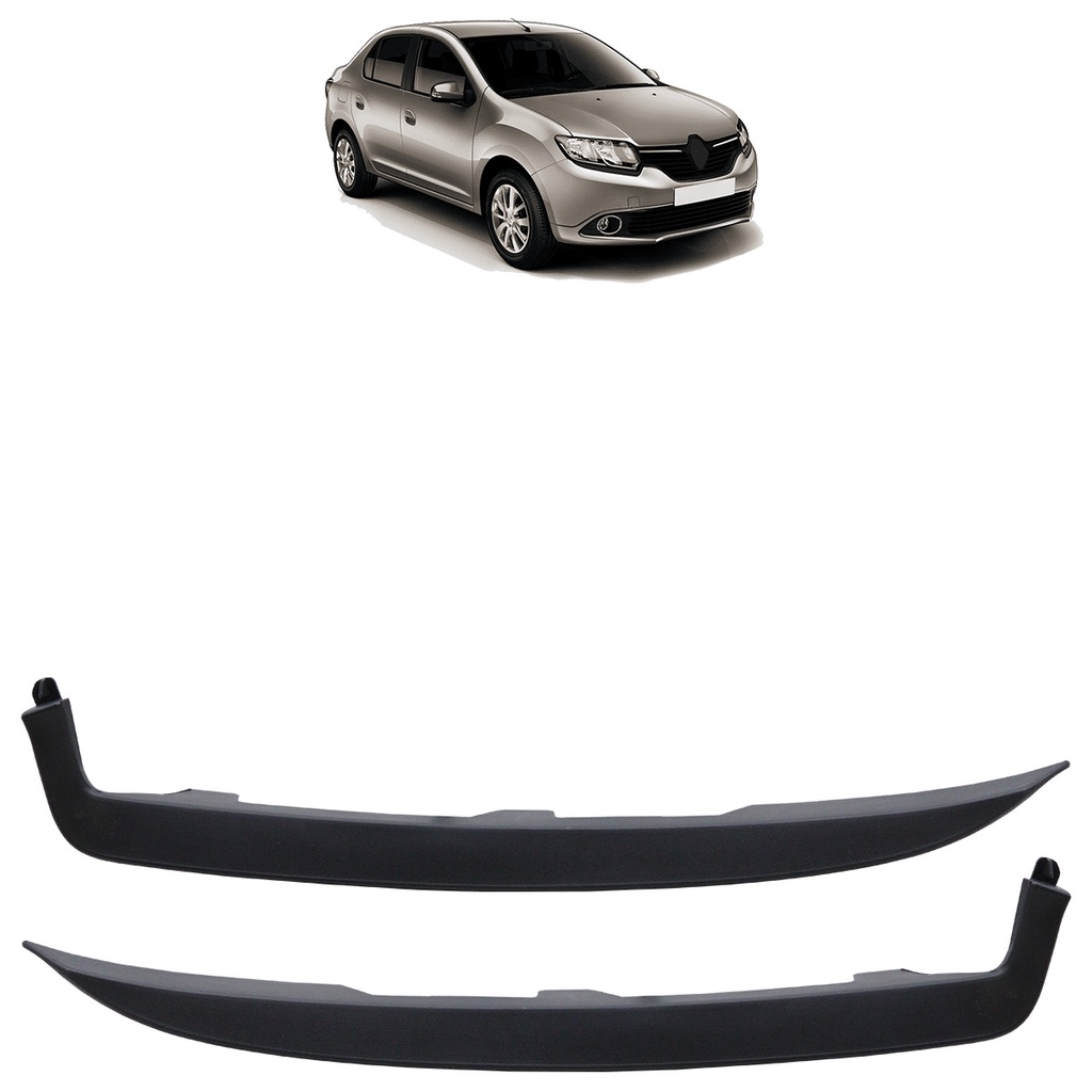 Par Moldura Friso Farol Logan 2014 2015 2016 2017 2018 Preto em Oferta na Shopee