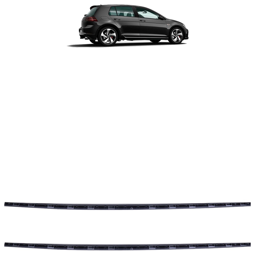 Par Saia Spoiler Lateral Golf GTI Mk7.5 2019 2020 2021 2022 Preto Texturizado