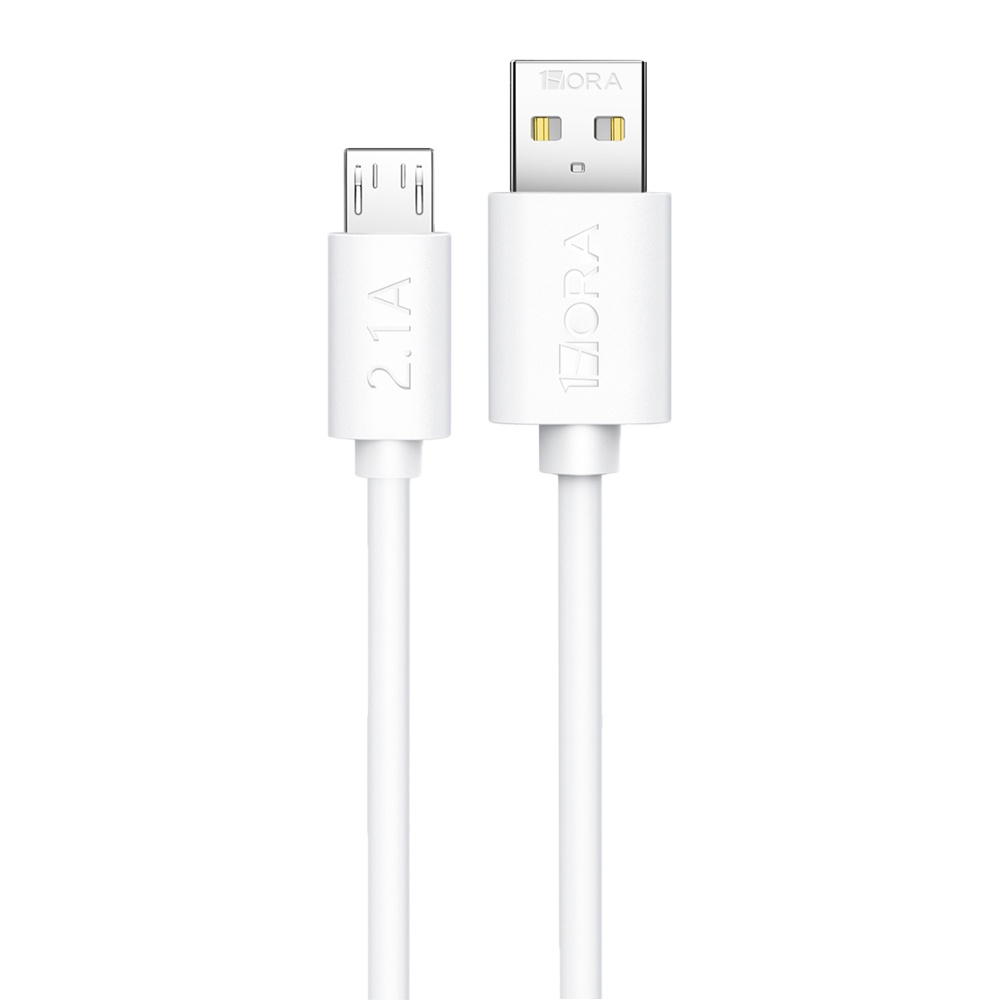 Cabo Micro Usb pra Usb A 1Hora 2.1A Macho 1Metro Branco