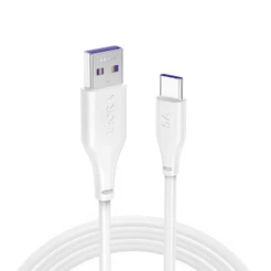 Cabo de Dados Usb C 1Hora 5A Macho 2 Metros Branco