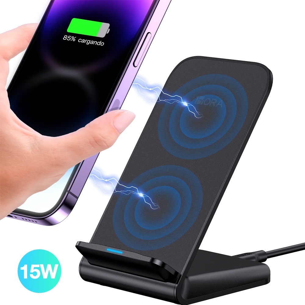 Carregador Rápido 1Hora Sem Fio Máximo 15W Preto em Oferta na Shopee