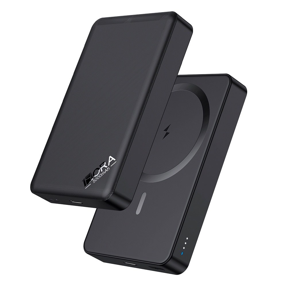 Power Bank Magnética 5000mAh 1Hora 10W Portátil Preta