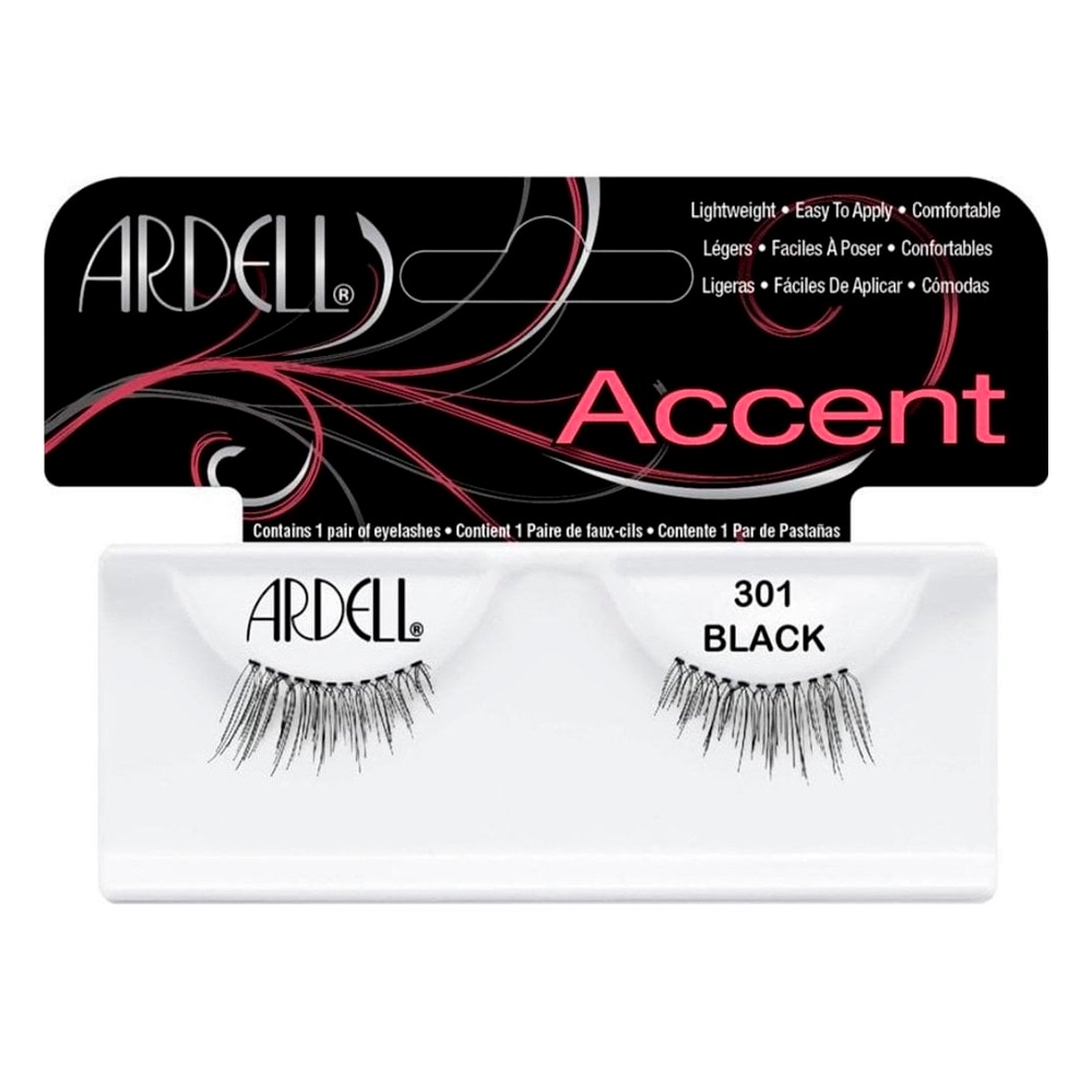 Cílios Postiços Ardell Accent 301 Black Pacote com 1 Par em Oferta na Shopee