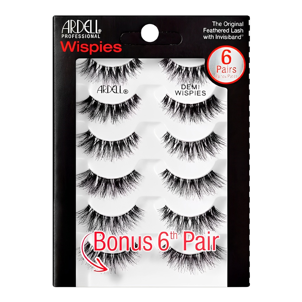 Cílios Postiços Ardell Demi Wispies Black Pacote 6 Pares em Oferta na Shopee