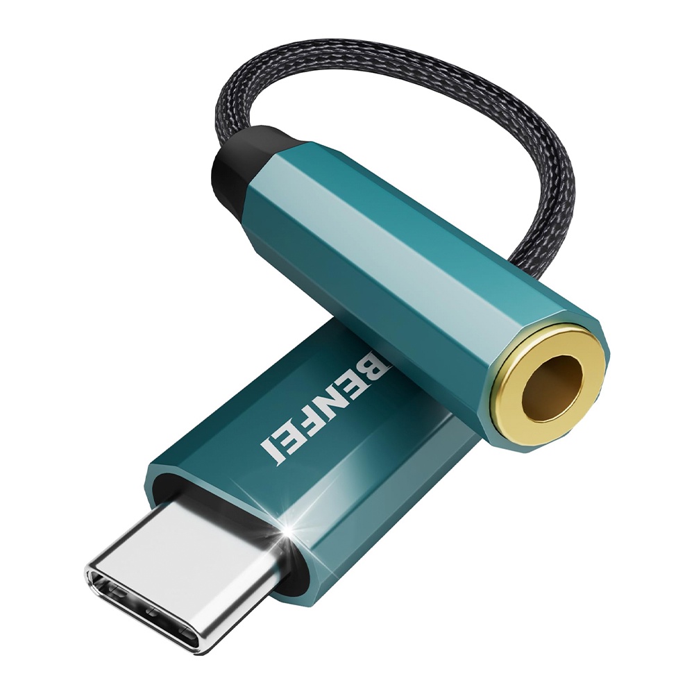 Adaptador Áudio Benfei Usb C p/3.5mm Fêmea Azul
