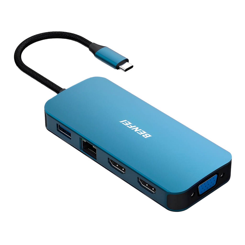 Hub Adaptador Multifuncional Benfei 11 in 1 p/Usb C Azul
