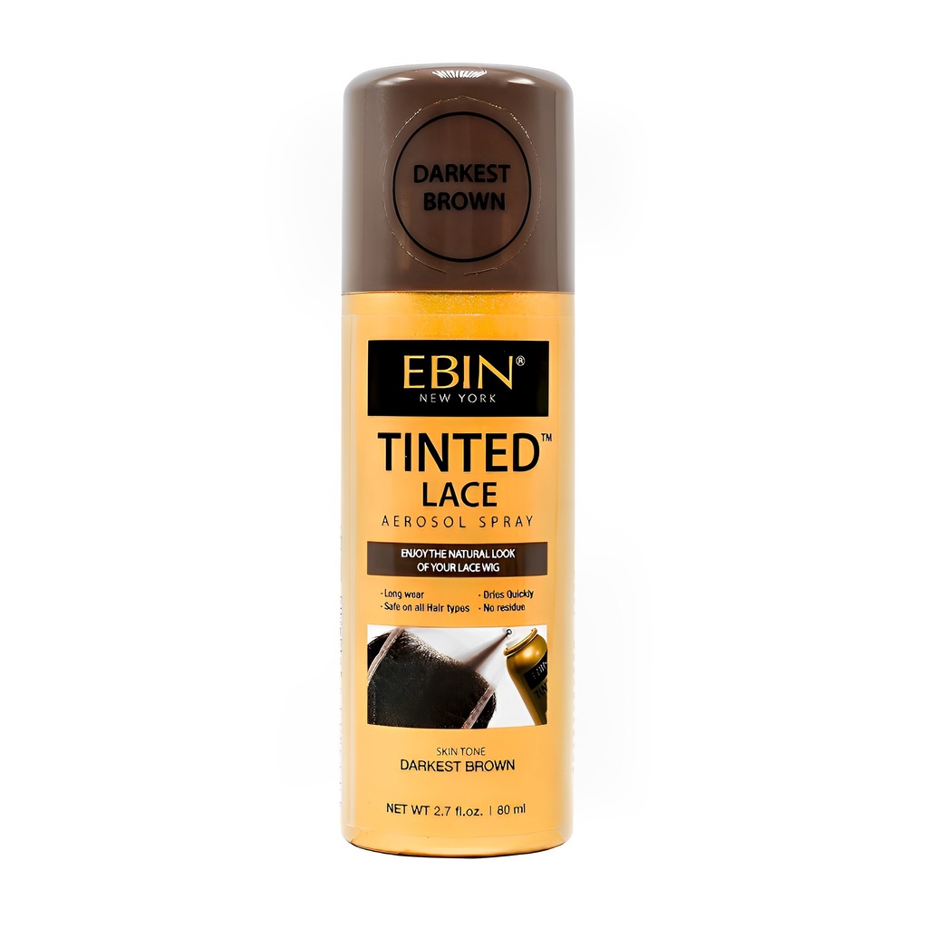 Spray Tintura Renda Peruca Ebin 80ml Marrom Darkest