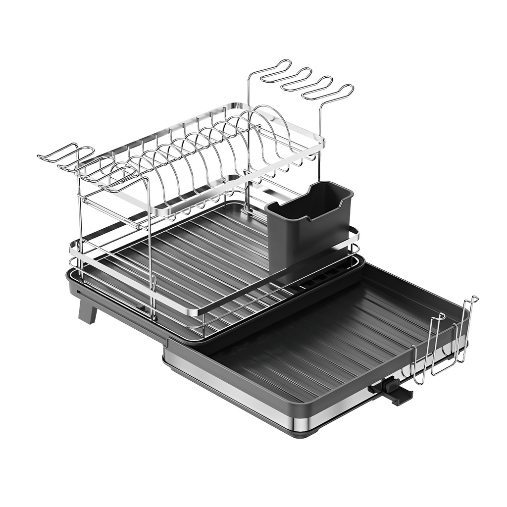 Homfel Escorredor Louça Pratos 2Camadas p/Cozinha Preto em Oferta na Shopee