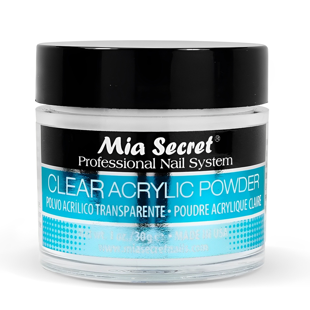 Pó Acrílico Transparente Mia Secrets p/Unhas Frasco 30g - Beauty
