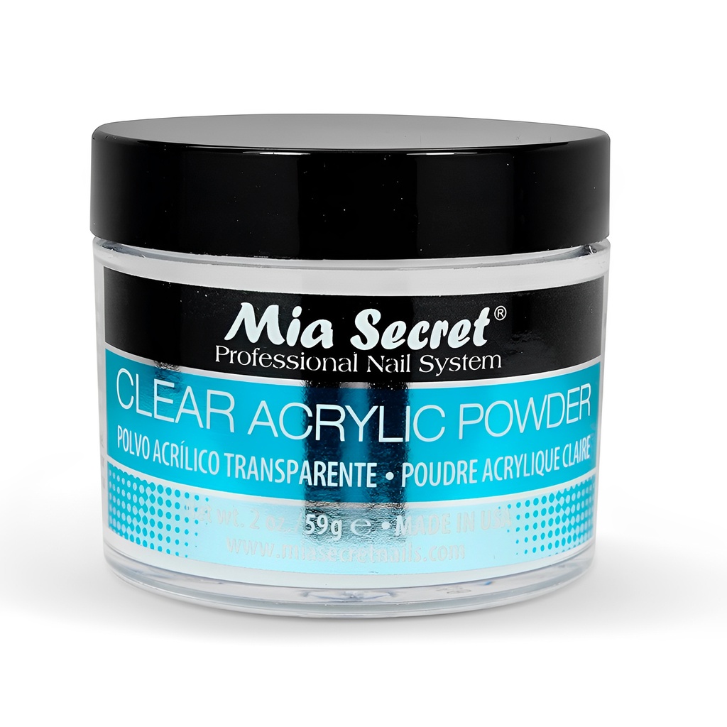 Pó Acrílico Transparente Mia Secrets p/Unhas Frasco 59g em Oferta na Shopee