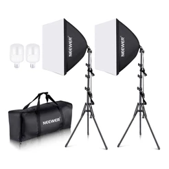 Kit Iluminação Softbox Neewer p/Estúdio Fotografia Preto