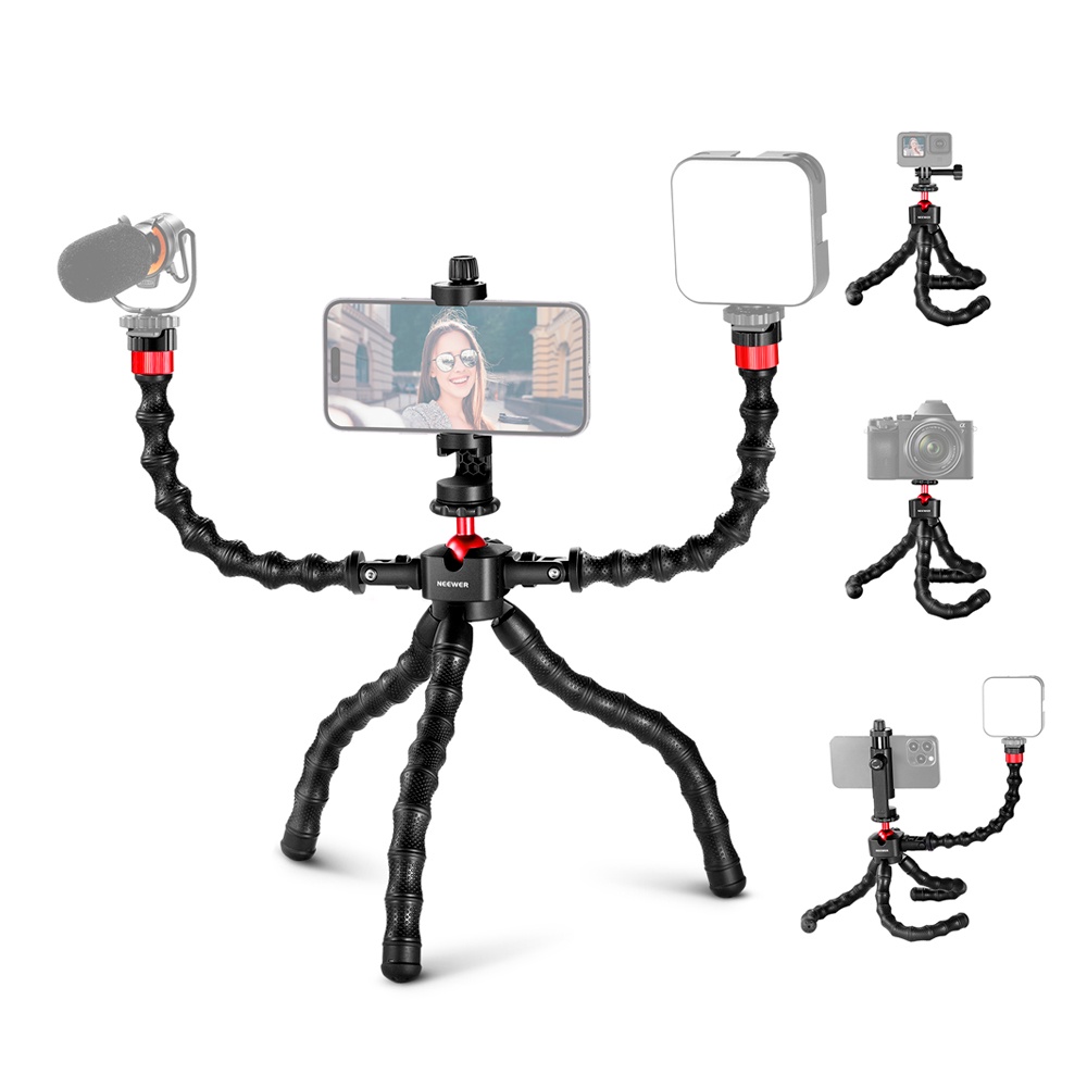 Tripé Flexível Neewer T91 1/4 p/Câmera Smartphone Preto em Oferta na Shopee