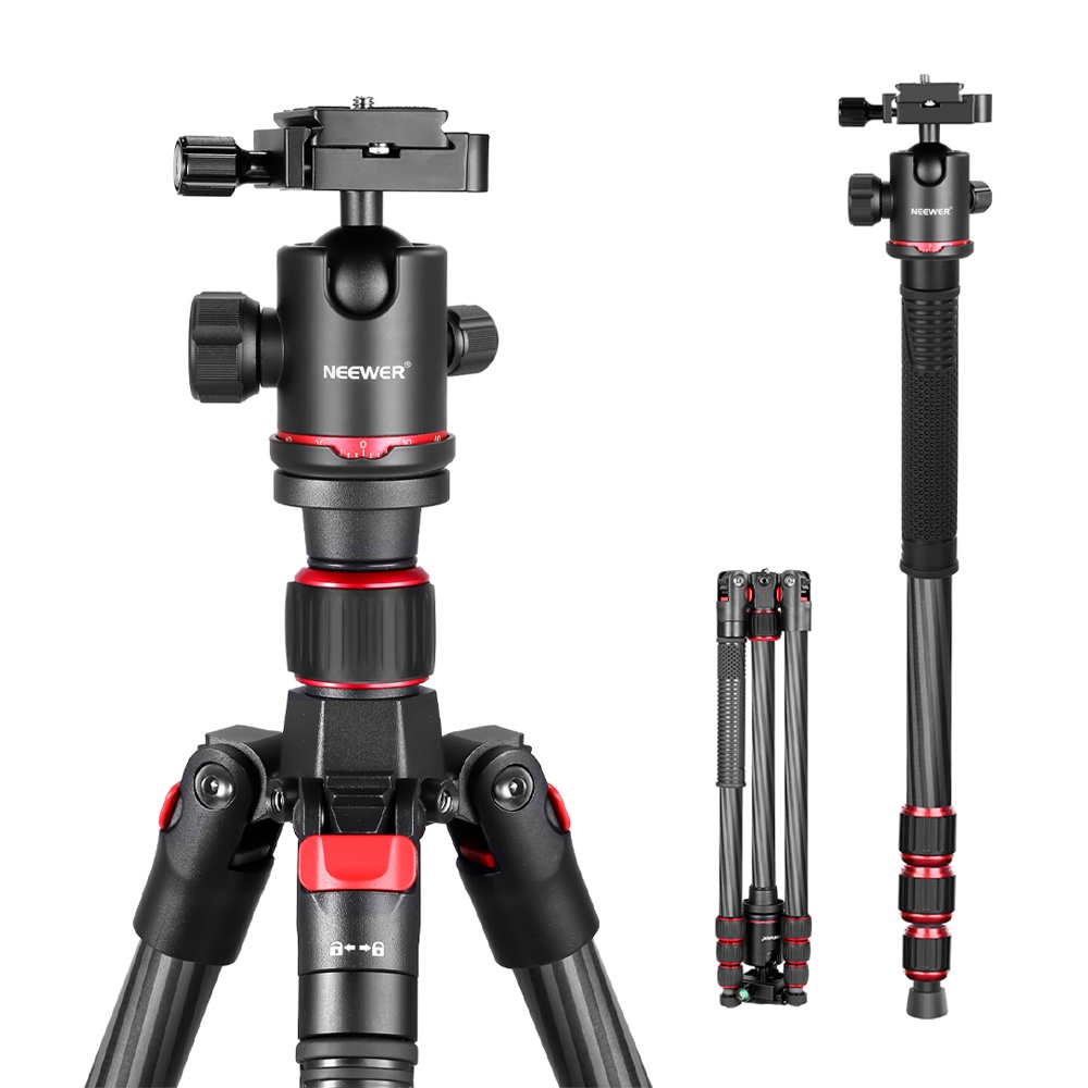 Tripé Monopé Neewer Fibra Carbono Cabeça Esférica Preto em Oferta na Shopee
