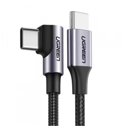 Cabo Usb C Ugreen para Usb C 90° Macho/Macho 3 Metros Preto