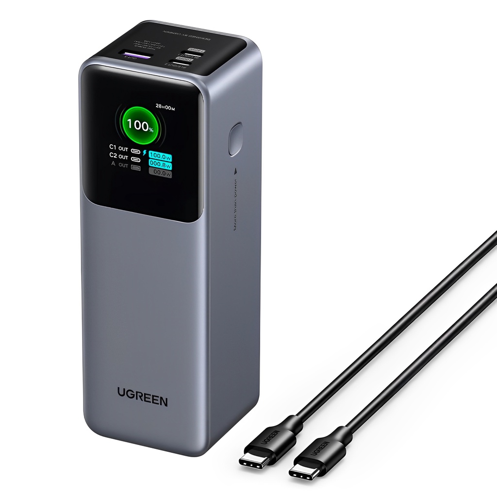 Power Bank Ugreen 25000mAh 3 em 1 Portátil 200W Cinza em Oferta na Shopee