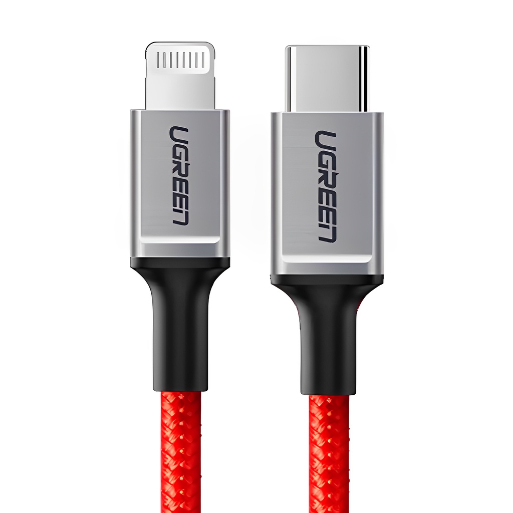 Cabo Usb Ugreen Usb C p/Lightning Max 3A 1Metro Vermelho - Cameras & Drones