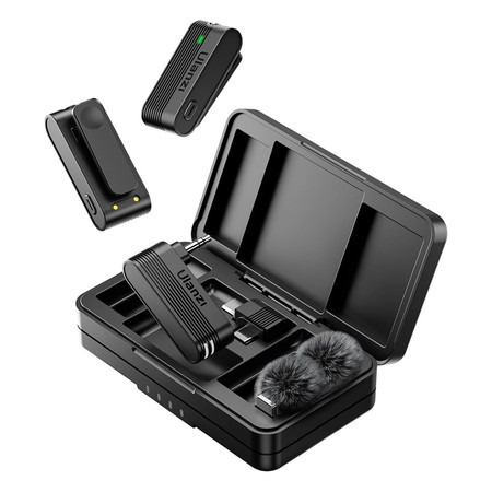 Microfone Sem Fio Ulanzi A100 Usb C Lapela Android Preto