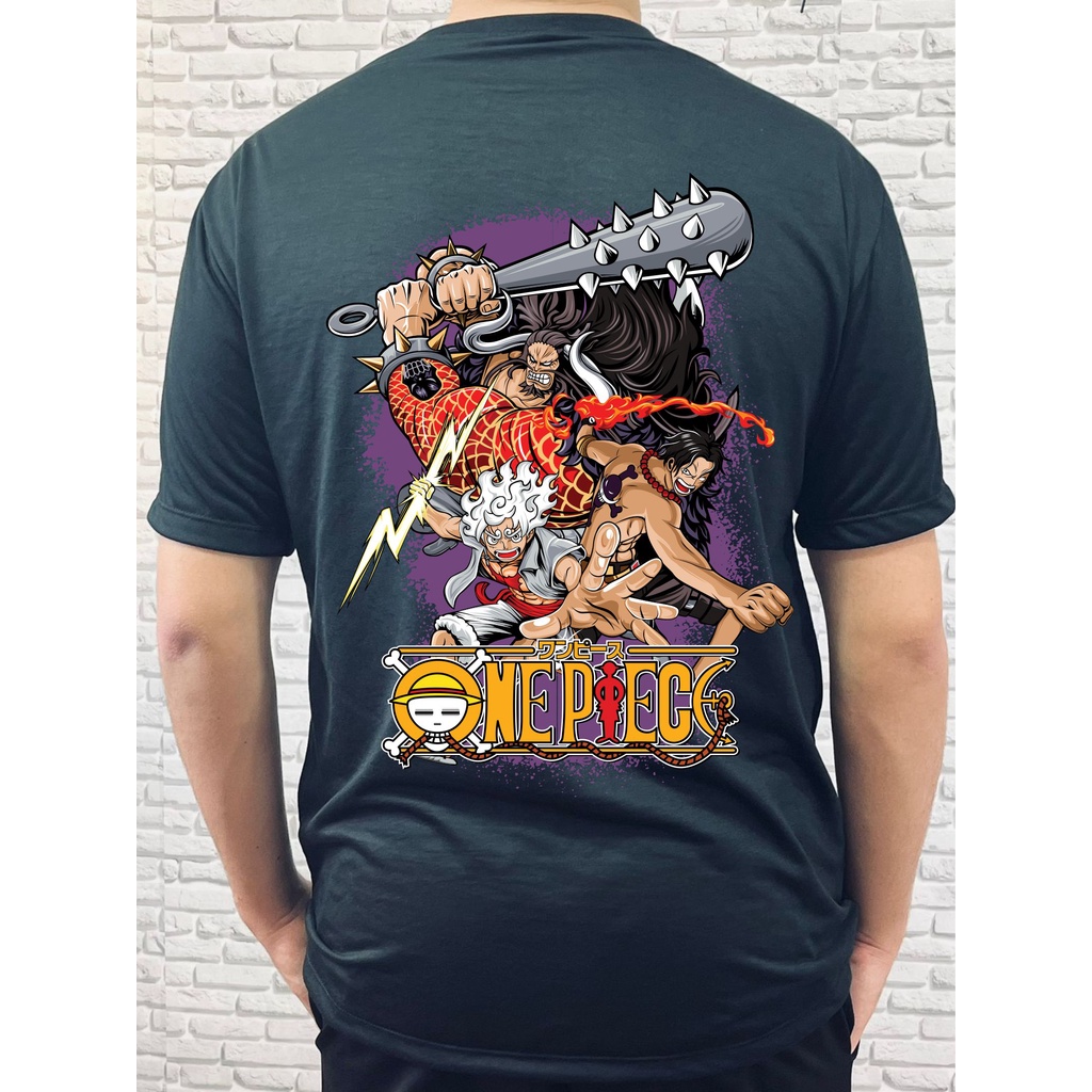 Camiseta camisa estampa one piece luffy gear 5 ace basica unissex manga curta